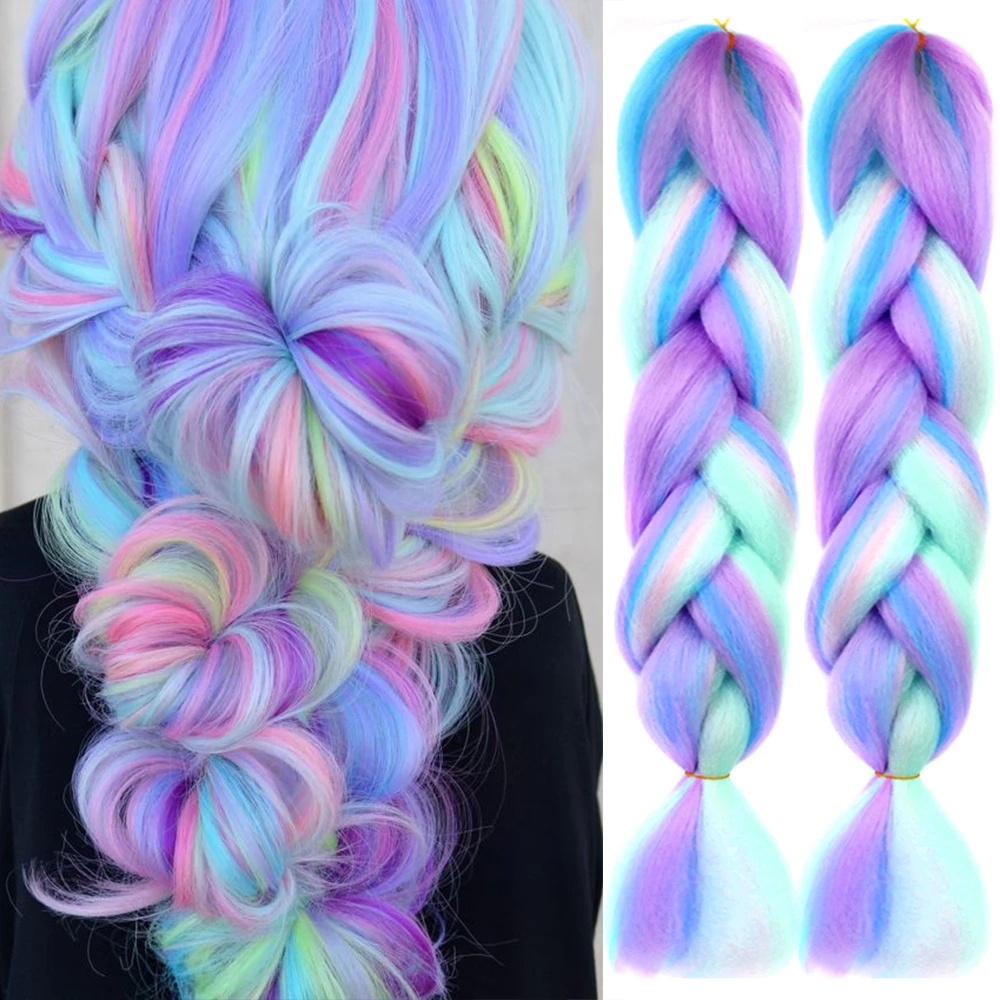 Tranças Sintéticas Jumbo Longas De 24 Polegadas Extensão Capilar Neon Ombre Africanas Para De Crochê Twist Box Nova Cor