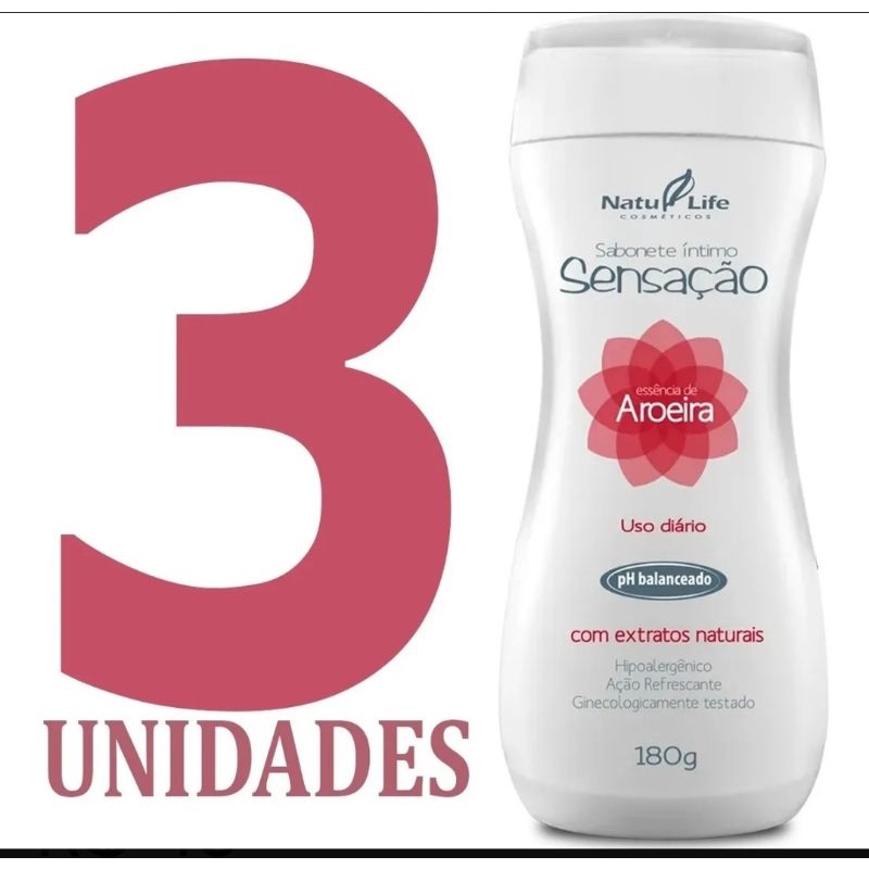 Kit Sabonete Íntimo Sensação Aroeira (3 Unidades) Natu Life