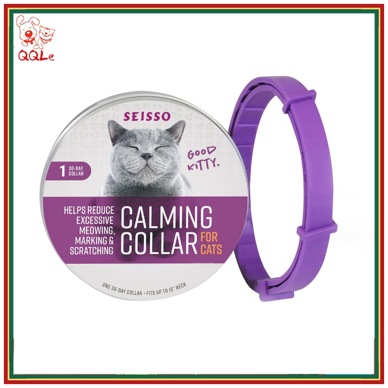 QQle Pet Calming Collar Coleira Relaxante Para Gatos Alivia A Ansiedade Calmante