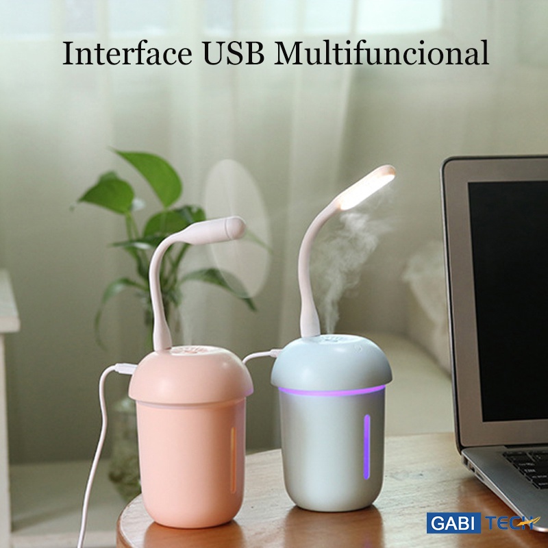 Ventilador E Umidificador De Ar Aromatizador Difusor De Aromas Ambiente Portátil Purificador Climatizador Aromatizado Luminária USB X1