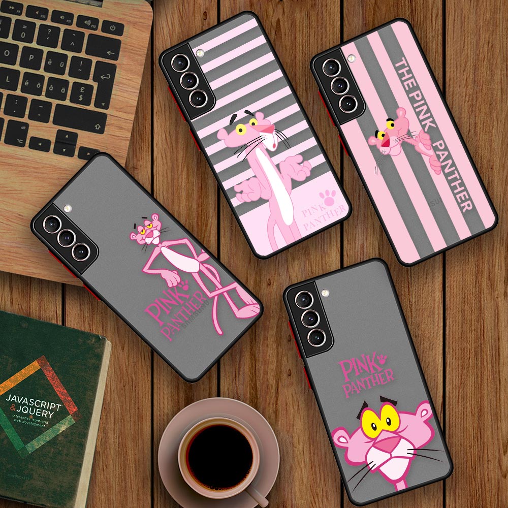 Capa Engraçada Pantera Cor De Rosa Anime Desenho Animado Fosca Para Celular Samsung Galaxy S22 Ultra S21 S20 FE S10 S9 S8 S10E Lite Plus M20 M30S M31 M32 M33 M51 M52 5G