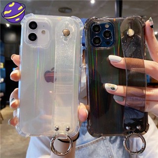 Para iPhone 14 13 12 11 Pro X XS Max XR 7 8 Plus Glitter Papel Jam Pulseira TPU Capa Quatro Cantos Queda Protetora