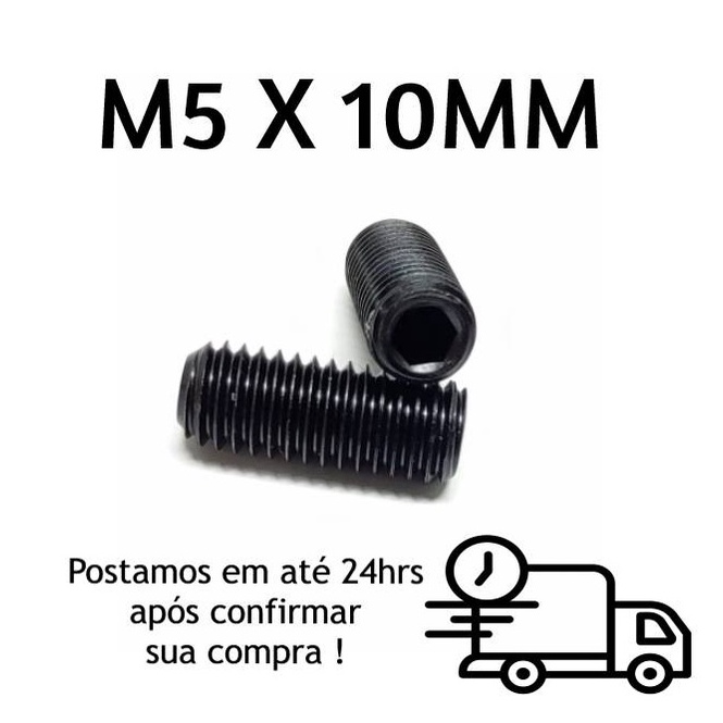 Parafuso Allen Sem Cabeça M5 X 10mm Oxidado Preto
