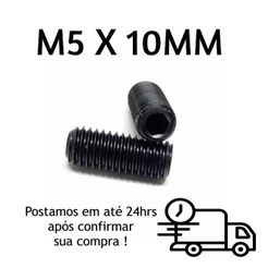 Parafuso Allen Sem Cabeça M5 X 10mm Oxidado Preto