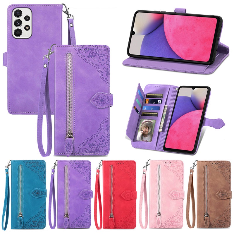 Capa De Telefone Para Samsung Galaxy A27 A57 A27 A08 A18 A07 A17 A56 A36 A26 A06 A16 A37 5G 4GFlower Carteira De Luxo Co