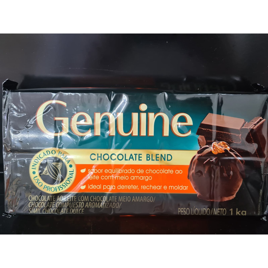 Barra de chocolate nobre blend 1 0kg genuine cargill envio imediato