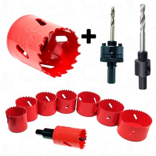 Kit Serra Copo Aço Rápido Bimetal 22 A 114mm + Haste Sextavada Bimetal Para Furadeira Parafusadeira em Oferta na Shopee