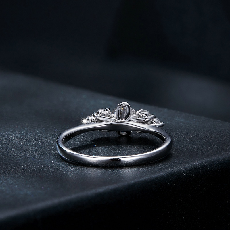 Detalhes do Bamoer 925 Anel Prata Moissanite D Cor VVS1 Corte Premium 4 Tamanhos Jóias De Moda Presente Para Meninas De Casamento