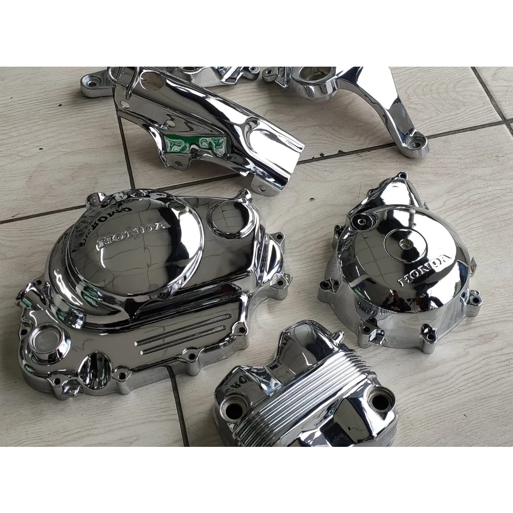KIT MOTOR CROMADO 150/125 + PEITO MOTOR DE B0NÛS