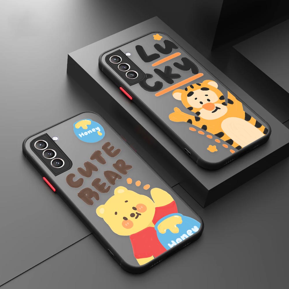 Capa Winnie The Pooh Bear Sortudo Tigre Anime Desenho Animado De Celular Para Samsung Galaxy S22 Ultra S21 S20 FE S10 S9 S8 S10E Lite Plus M30S M31 M32 M33 5G M51 M52 5G M62