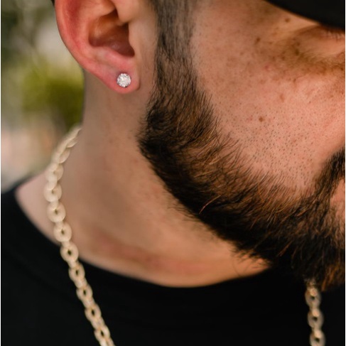Brinco Masculino Redondo Zircônia Brilhante 3, 4, 5, 7 e 8 mm