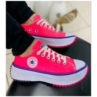 Promoção tênis feminino casual All Star Rosa Pink plataforma Confortável Lançamento