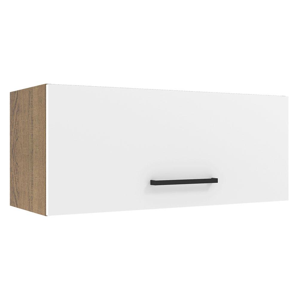 Armário de Cozinha Aéreo 80 cm 1 Porta Basculante Rustic/Branco Agata Madesa