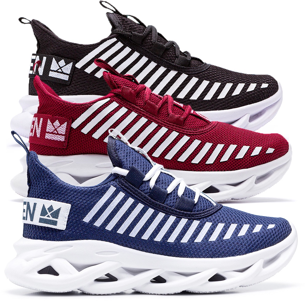 Kit 3 pares Tenis masculino feminino unissex Oldsen Jaguar de corrida academia caminhada treino fitness