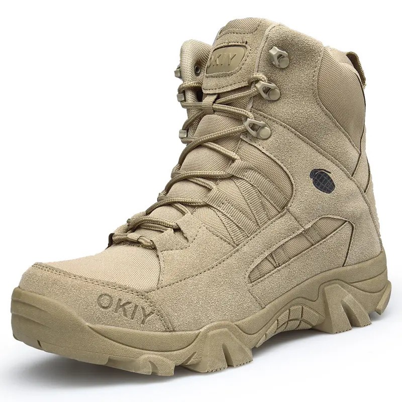 Botas De Trabalho Militar Masculinas Táticas De Couro Genuíno Para Uso  Externo Bota Casual De Combate 2023 39-46 - Escorrega o Preço