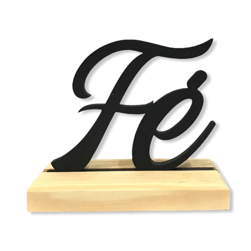 CDA Pedestal Fé Pedestal Placa Decorativa Mesa Madeira Enfeite