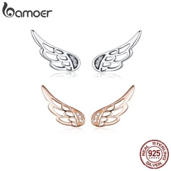 Brincos Bamoer 925 Pinos De Orelha De Asa De Prata Moda Joias Para Mulheres Presente Meninas SCE343