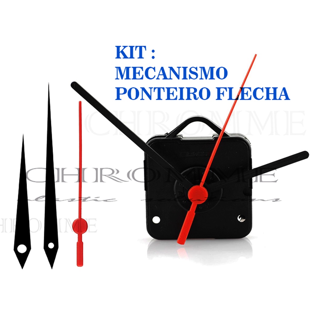 50 Maquinas Eixo 22 m.m Continuas ( Silenciosas ) Para Relógios Com Ponteiros Flechas - Kit Completo