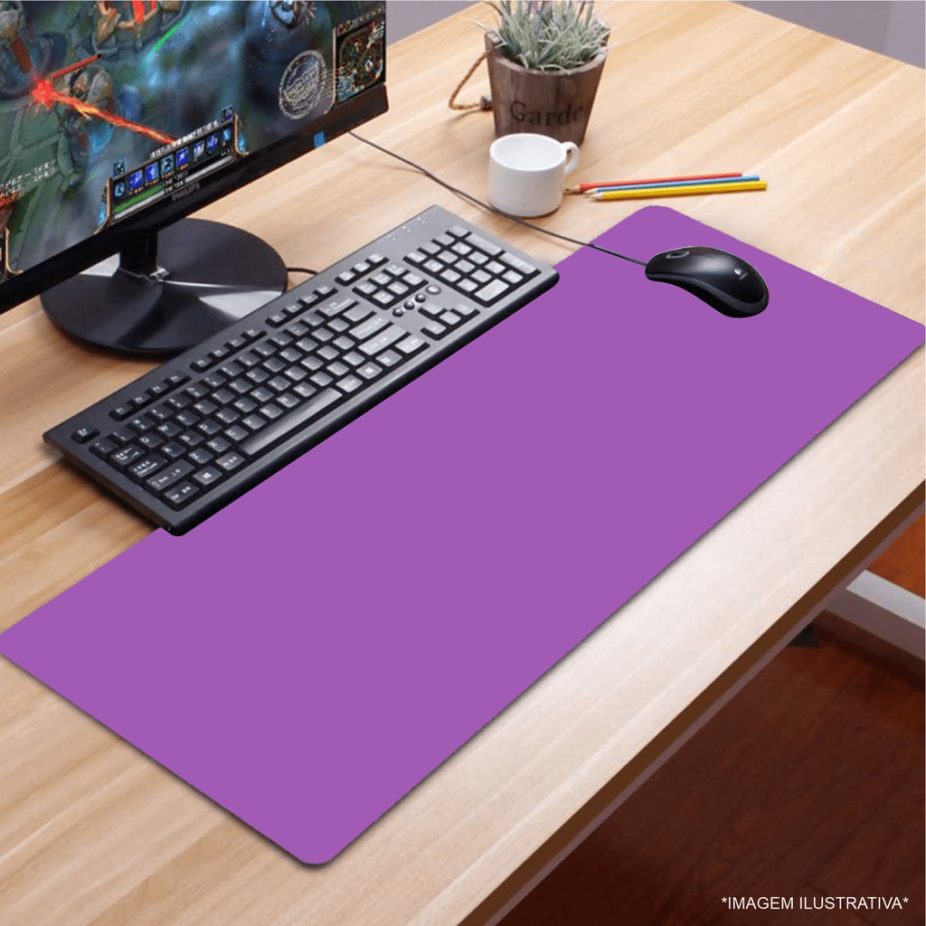 MousePad Gamer 65x32cm Estampa Cor Roxa 102