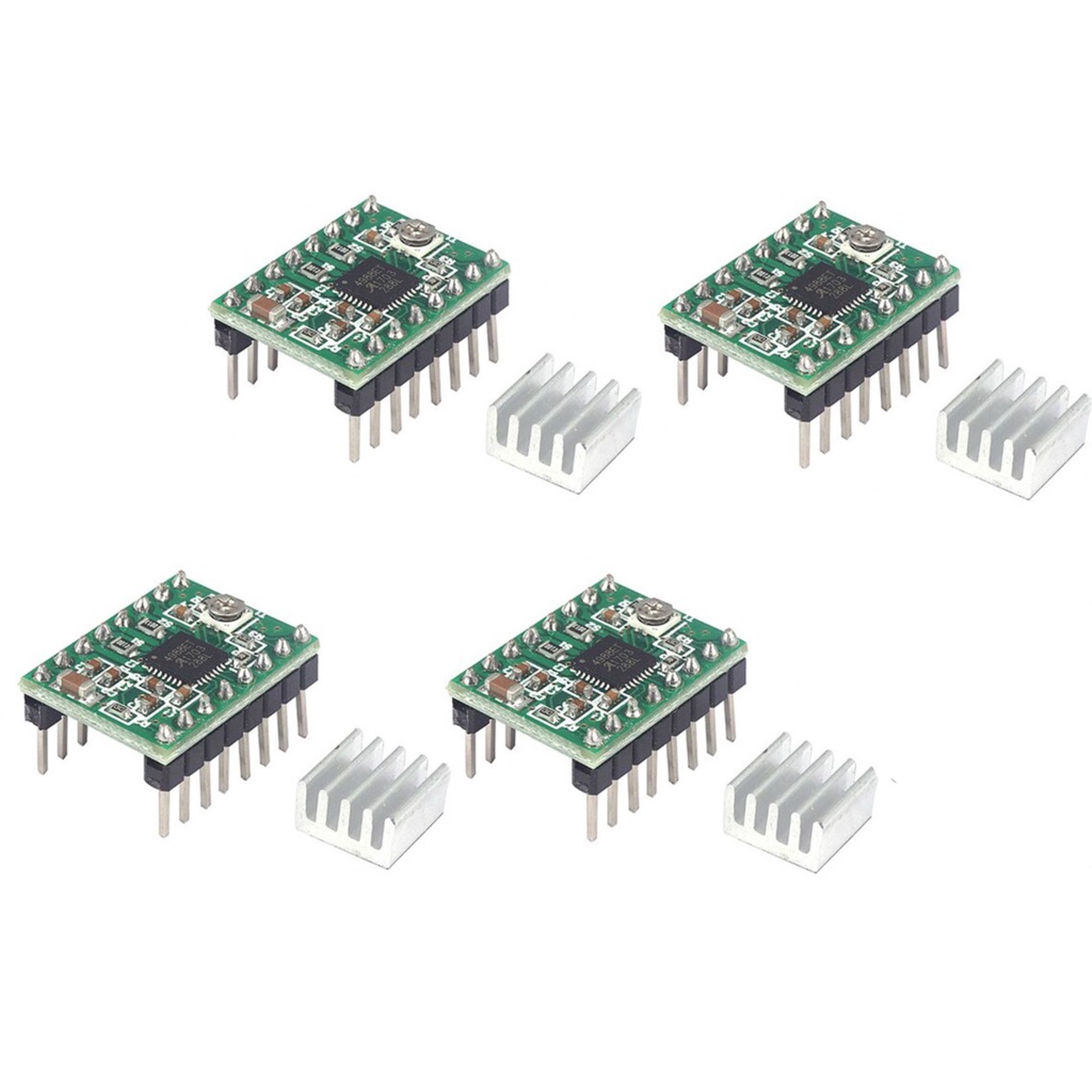 Kit 4 Driver Motor De Passo A4988 +dissipador De Calor Ramps | Shopee ...