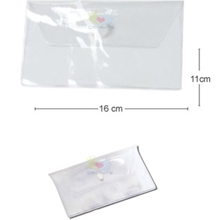 1 Porta lápis objetos Organizador Estojo Pvc Transparente Fechamento em Botão 16x11 cm