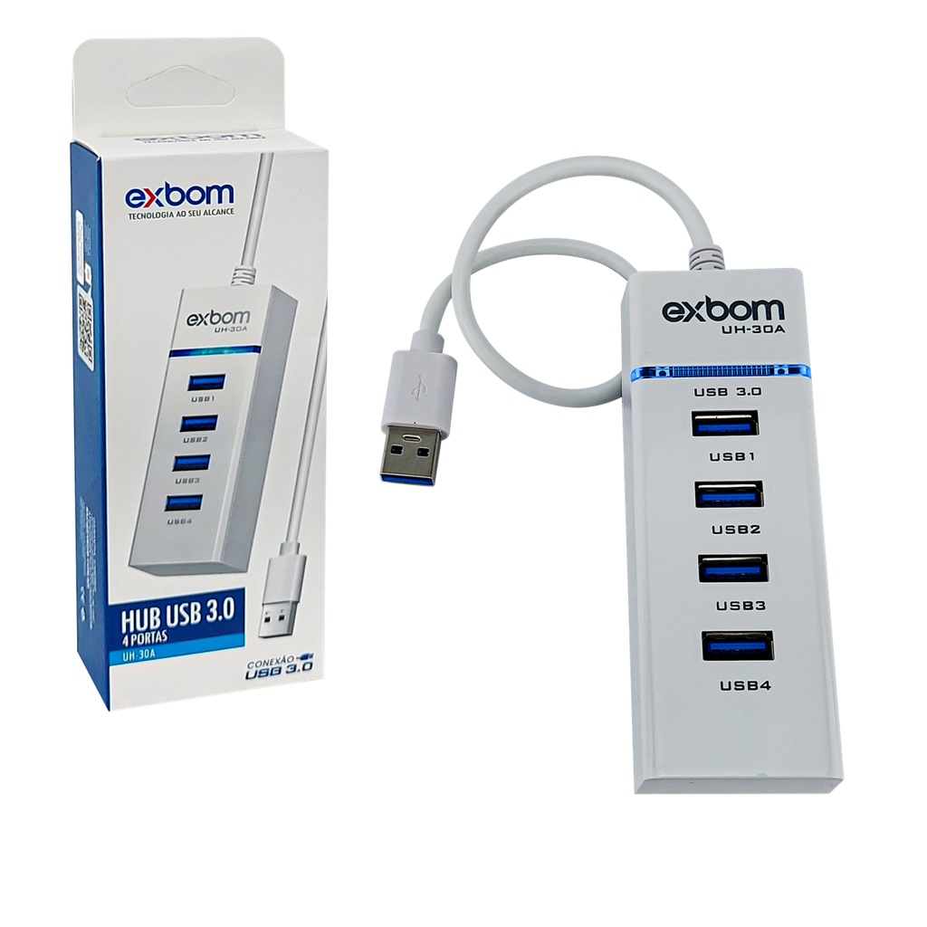 HUB USB 3.0 5 Gbps com 4 Portas USB Extensor com Led indicador 5 Gbps ...