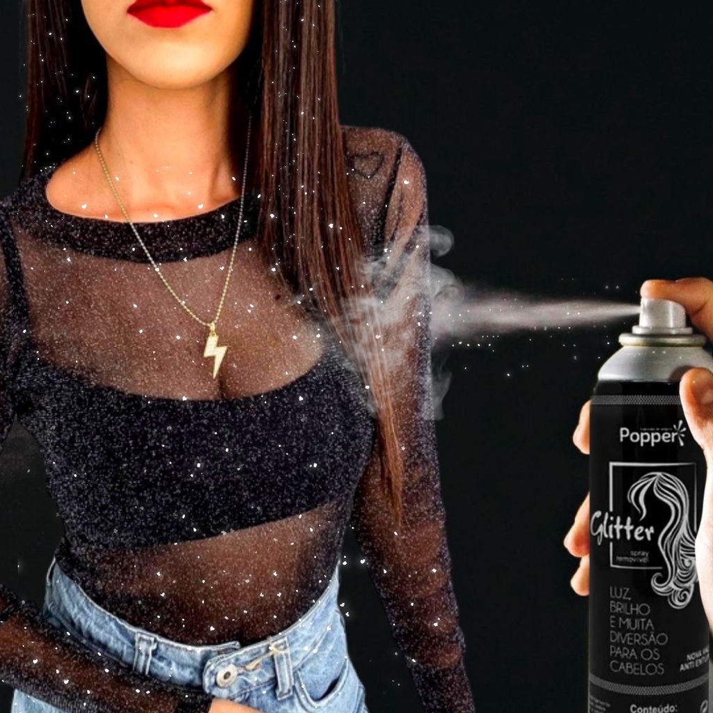 Spray de Glitter para Roupa, Maquiagem e Corpo Glitter em Spray