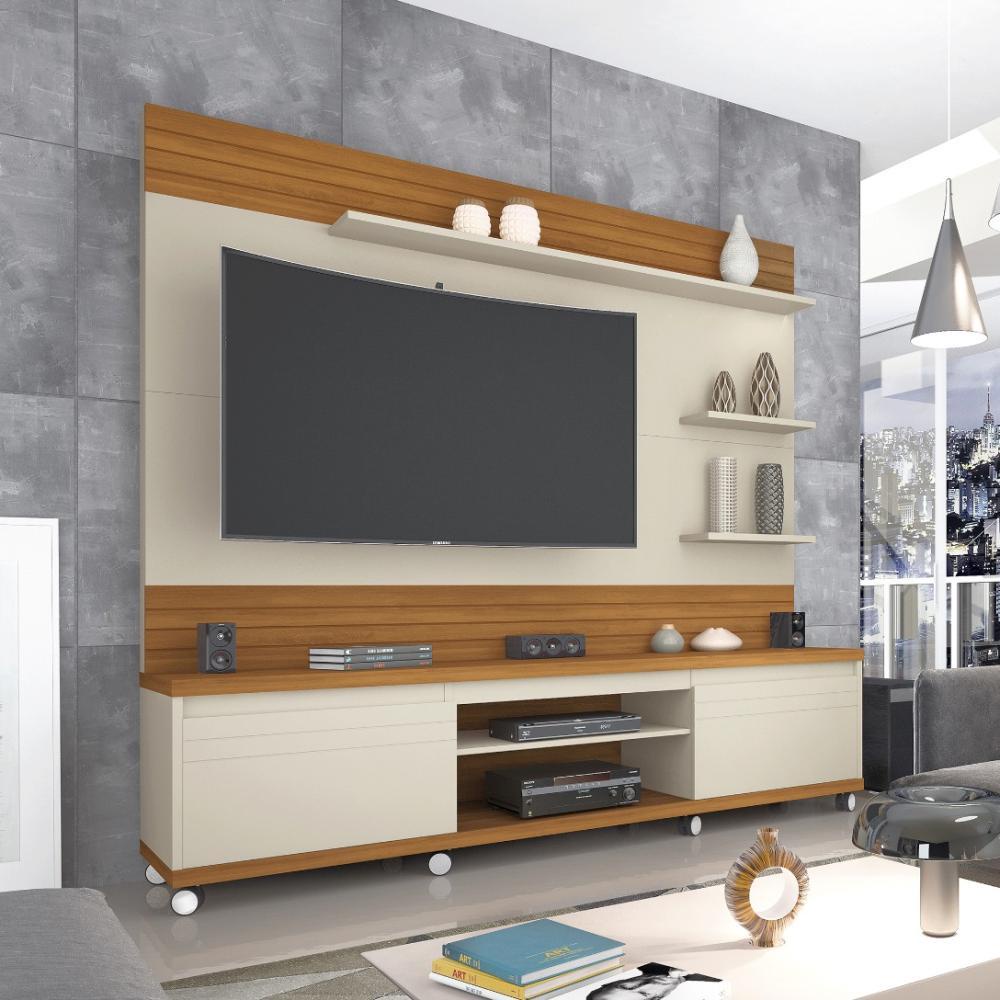 Home Theater Rack Painel Sala Com Porta e Prateleira Cedro para TV até 70 Polegadas - RPM