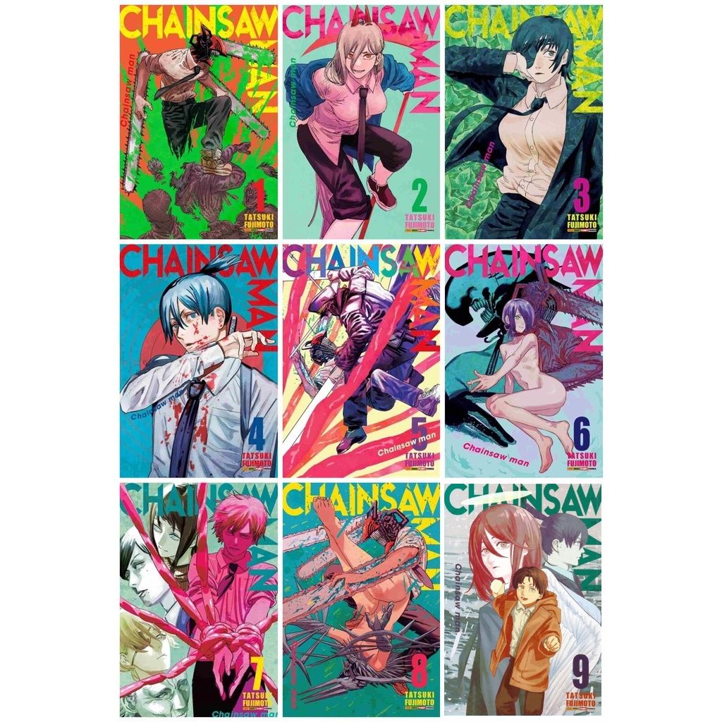 Mangá Chainsaw Man Volume 1, 2, 3, 4, 5, 6, 7, 8 e 9