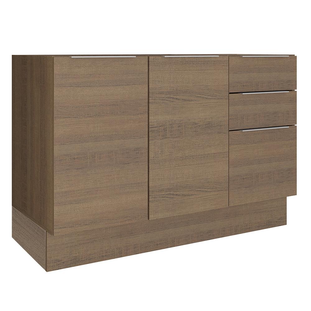 Balcão de Pia Madesa Stella 2 Portas e 3 Gavetas - Rustic em Oferta na Shopee