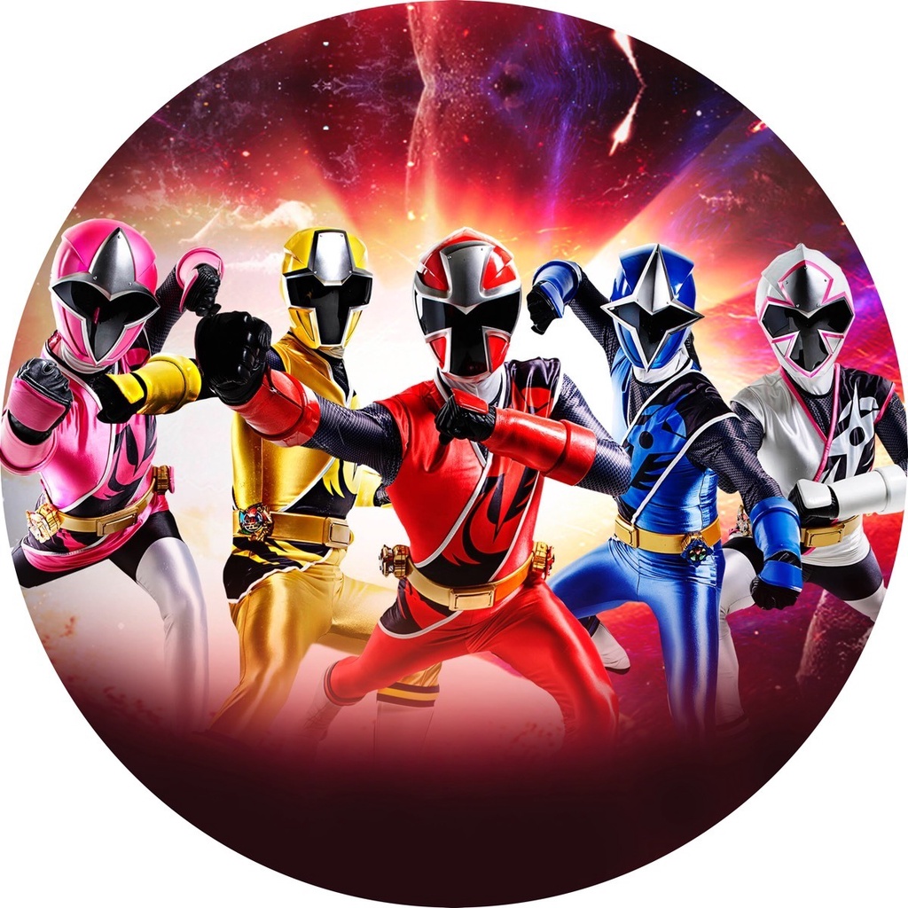 Painel de Festa Redondo Tema Power Rangers Tecido Veste Fácil em Oferta na Shopee