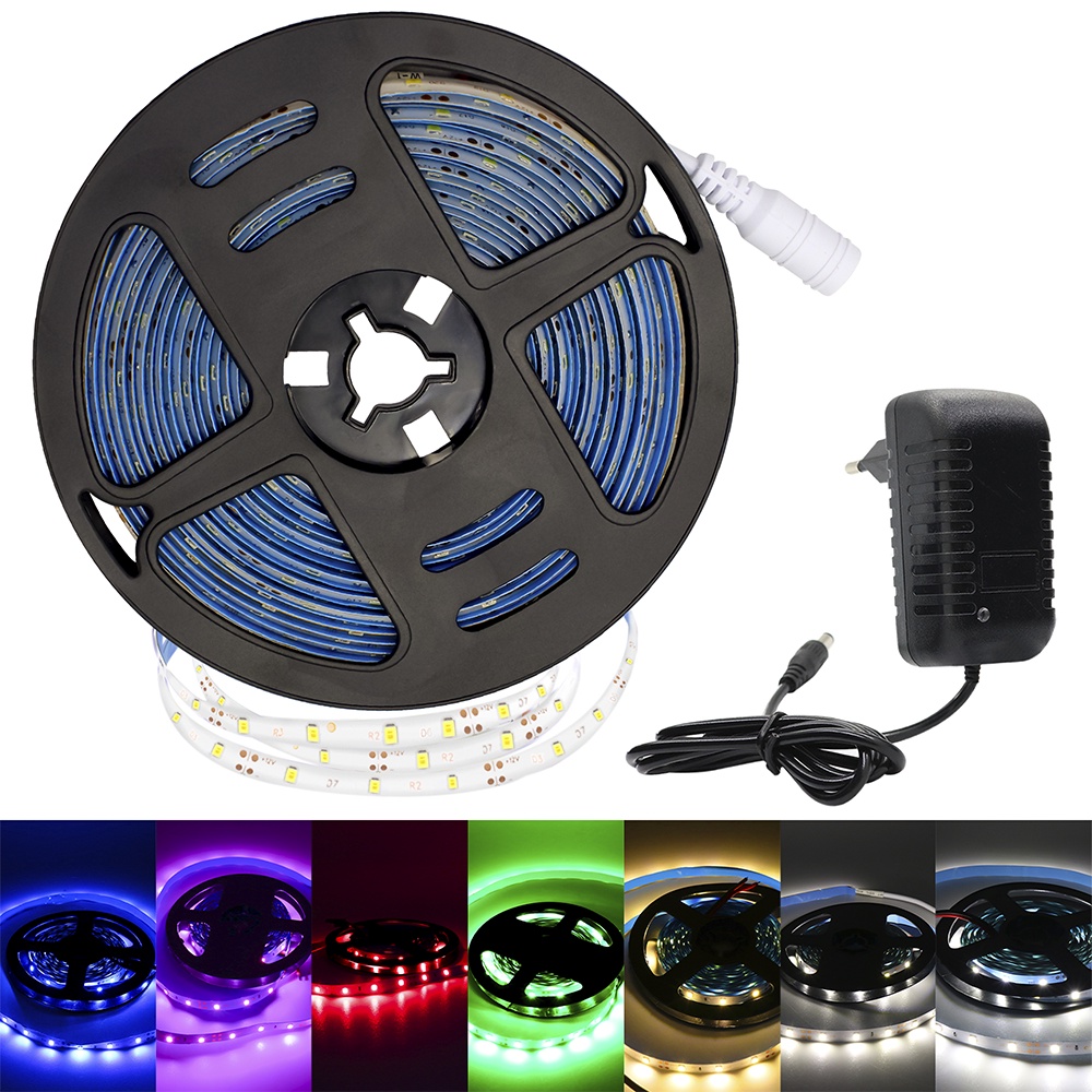 Fita Led 2835 300leds Rolo 5 Metros Ip20 Dupla Face + Fonte