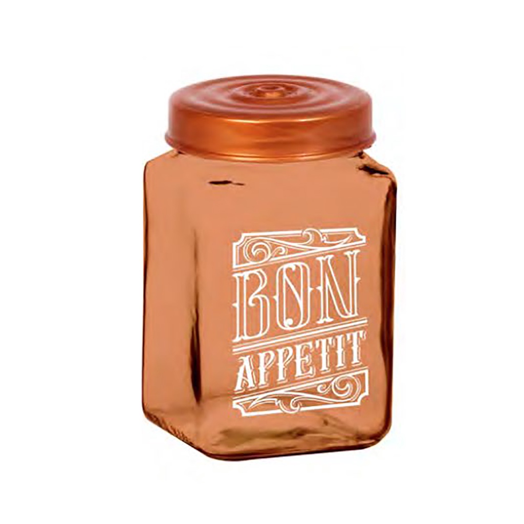 Pote De Vidro Para Mantimento 1,5 L Rose Gold Casambiente