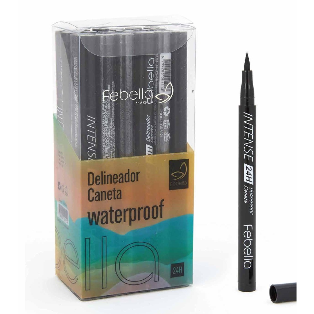 Caneta delineadora intense 24h Caneta Gatinho Eyeliner Febella  CD3021 em Oferta na Shopee