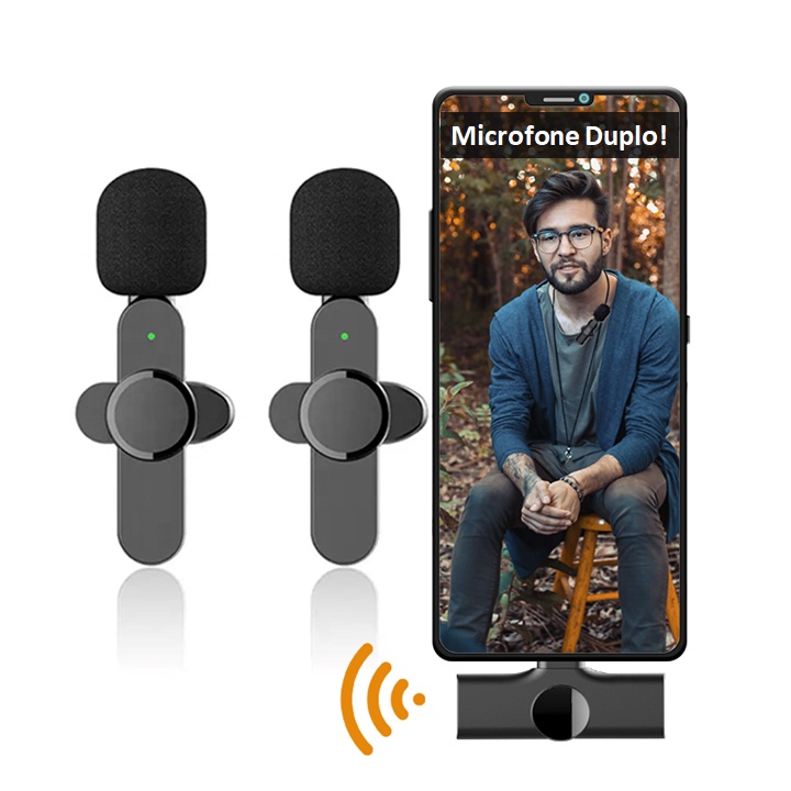 Microfone Lapela Bluetooth Sem Fio Para Android E iPhone