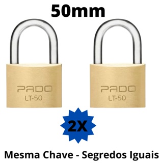 Kit 2 Cadeado Pado De 50mm Mesmo Segredo Iguais Mesma Chave 4 Chaves Iguais em Oferta na Shopee