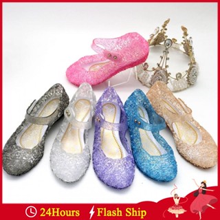 3 Cores Halloween Christmas Kids Girls Crystal Jelly Sandálias Congeladas Elsa Anna Cinderela Sofia Princesa Sapatos De Dança Presente De Aniversário