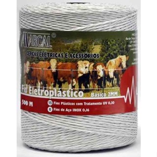 500m - Fio de cerca eletroplastica - 1 Linha - TRADICIONAL + 05 Isolador castanha COPT
