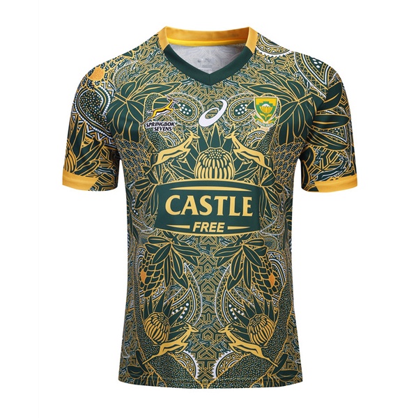 Alta Qualidade África Do Sul Edição 100o Aniversário Rugby Camisas Homens Manga Curta Camisa De Futebol