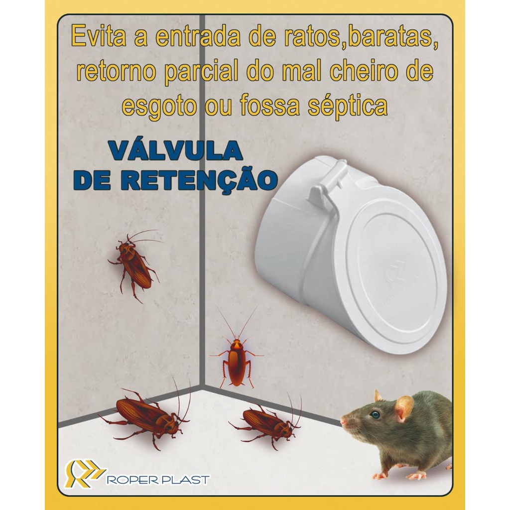 Válvula De Retenção Esgoto 100mm Anti Enchente Pragas Cheiro Roper Plast