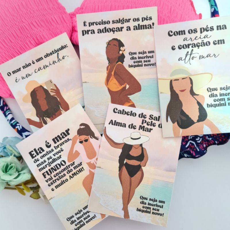Cartão com Frases _ Tema Praia / Loja de Biquínis | Shopee Brasil