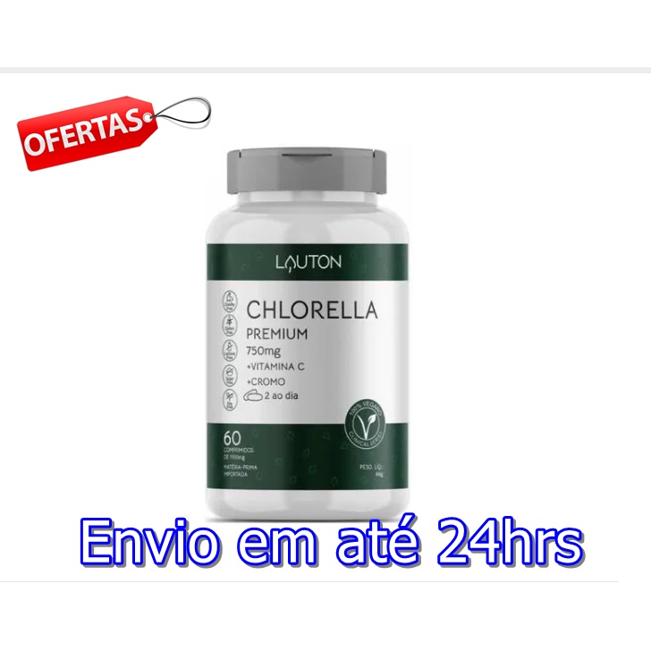 IMPERDIVEL LIQUIDAÇÃO Chlorella Premium 60 Capsulas Lauton Nutrition - Envio em 24hrs + Frete Gratis