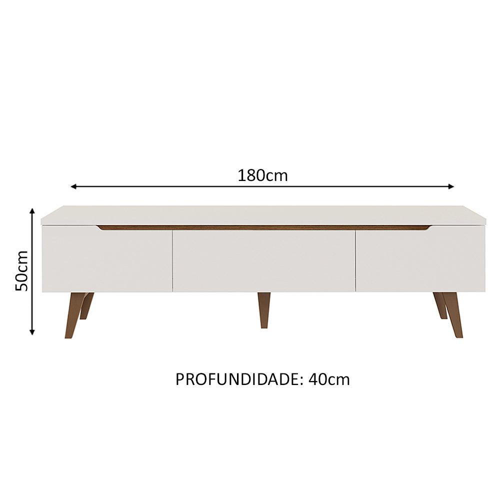 Detalhes do Rack para TV até 75 Polegadas Madesa Reims 2 Portas 1 Gaveta - Branco
