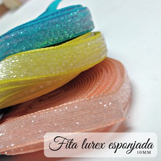 Fita Lurex esponjada 10mm (5 metros) - para Laços e Tiaras