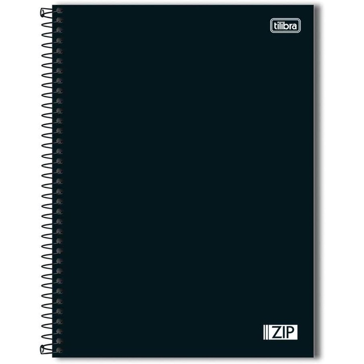 Caderno Espiral Capa Dura 80 Folhas Tilibra ZIP - 200x275mm 80 Folhas Negro