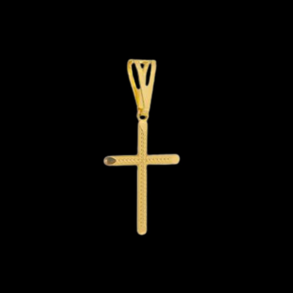 Combo Corrente Veneziana + Pingente Cruz 15  Banhado a Ouro 18k
