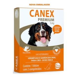 Canex Premium 3,6g Vermifugo Cães Até 40kg 2 Comprimido Ceva em Oferta na Shopee