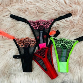 Kit 4 Calcinhas Ternura Tule Bordado lingerie fio dental