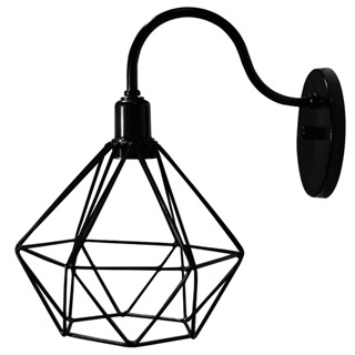Luminária Arandela De Parede Pendente Aramado Diamante Retrô Vintage