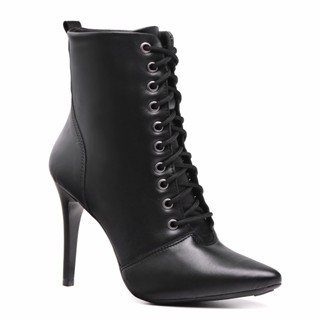 bota femina cano alto bico fino promoção